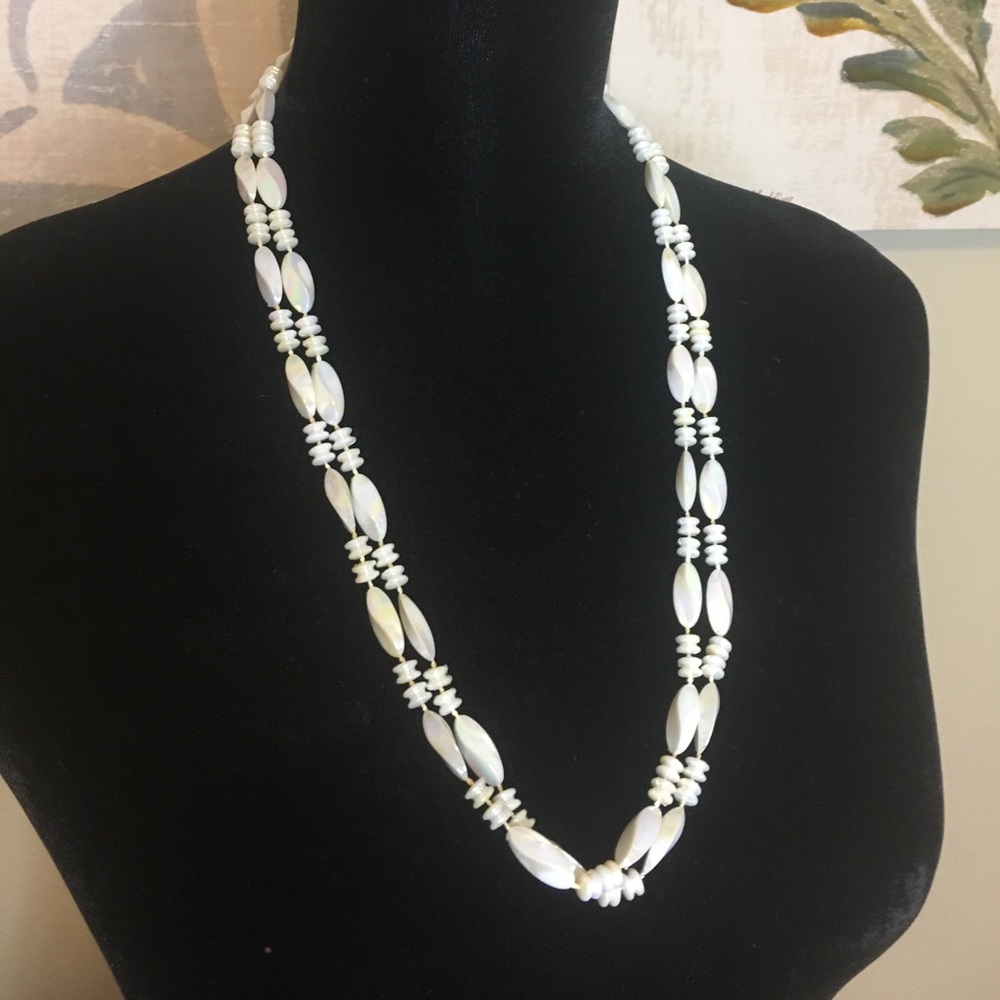 Pearlescent faux abalone necklace