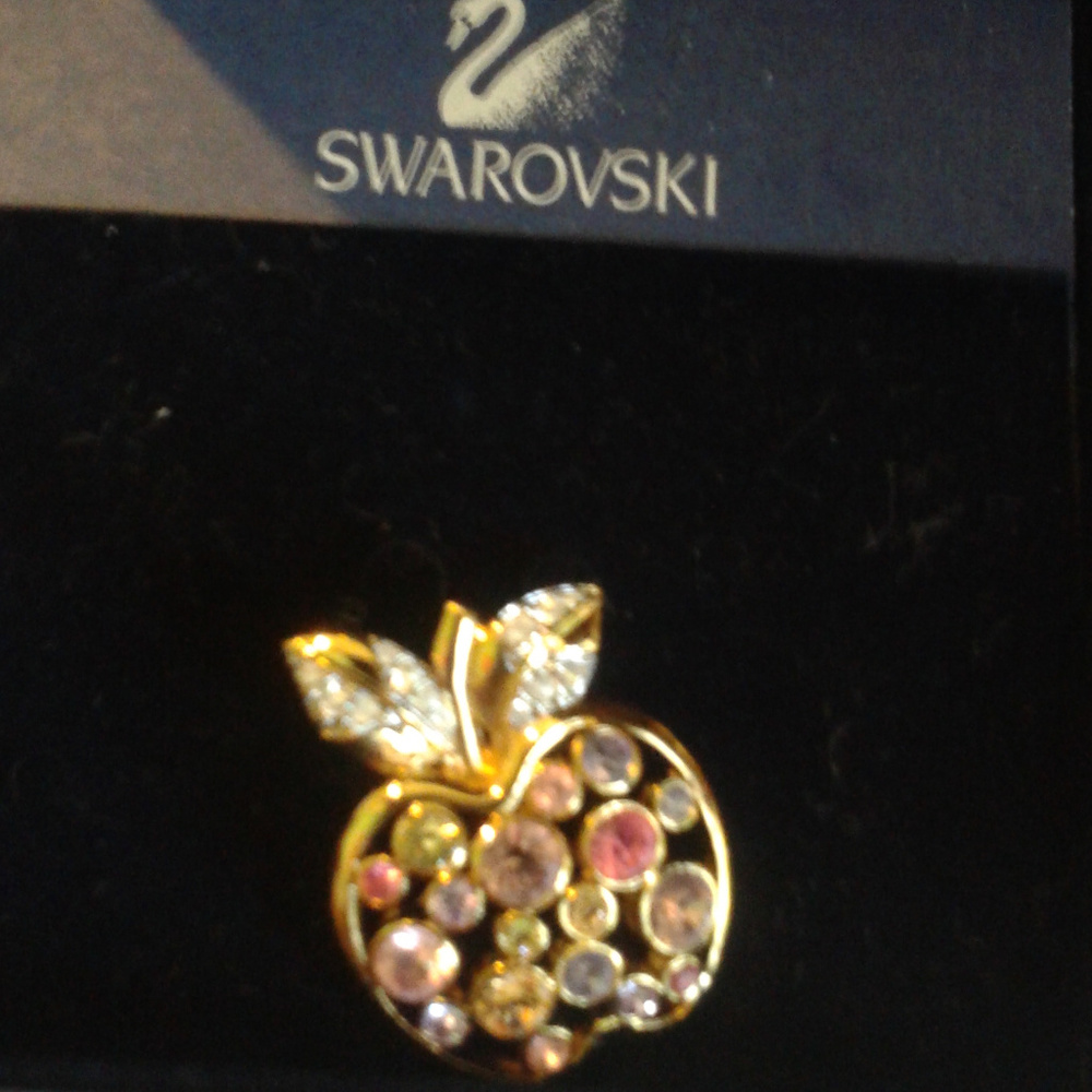 Swarovski Apple Brooch