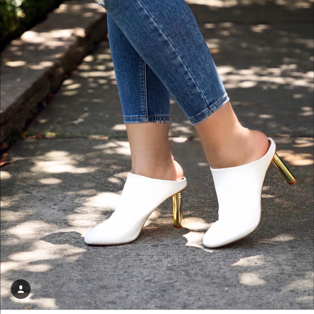 SALE Ladies heels backless sandals. White - Picture 5 of 5