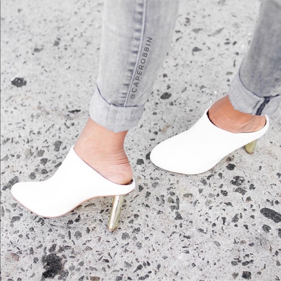 SALE Ladies heels backless sandals. White - Picture 2 of 5