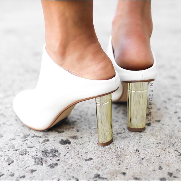 SALE Ladies heels backless sandals. White - Picture 3 of 5