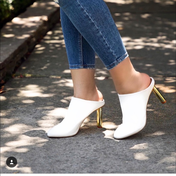 SALE Ladies heels backless sandals. White - Picture 5 of 5