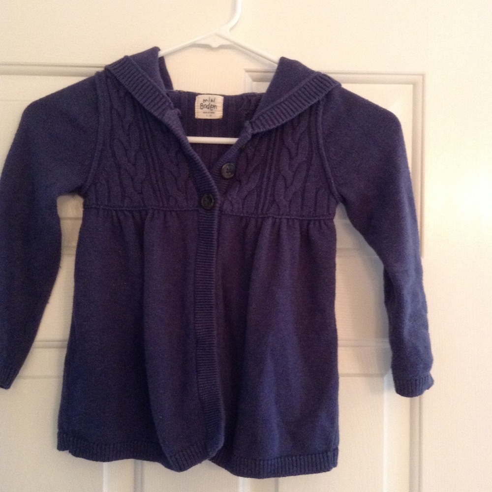 Mini Boden blue hooded sweater