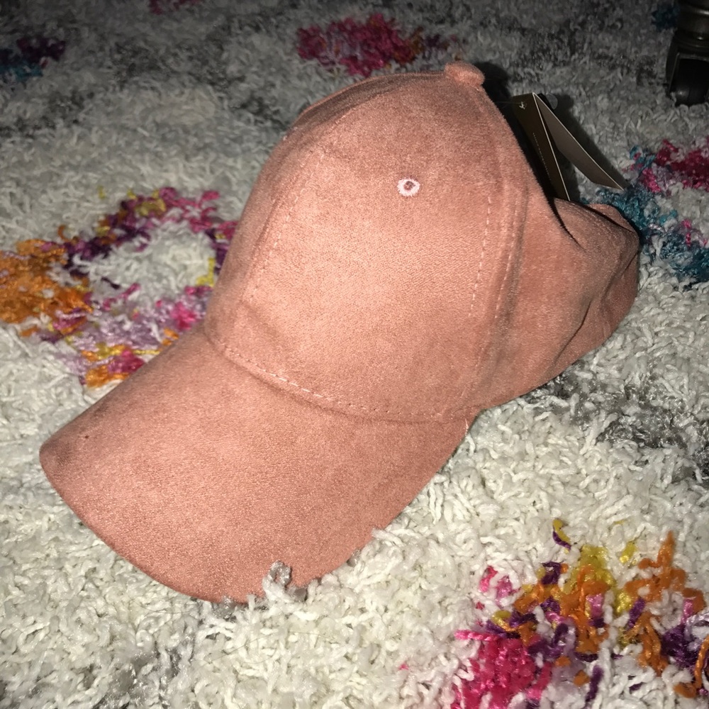 Blush suede hat