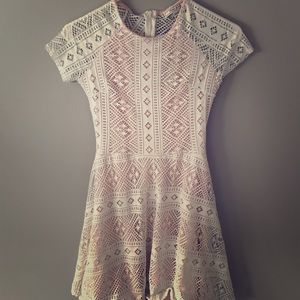Pink and White Lace Dress