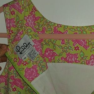Lilly Pulitzer Turtle Dress XL 14 pink green