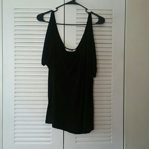 Black top, cut-out shoulders