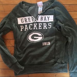 green bay packer glittery long sleeve top