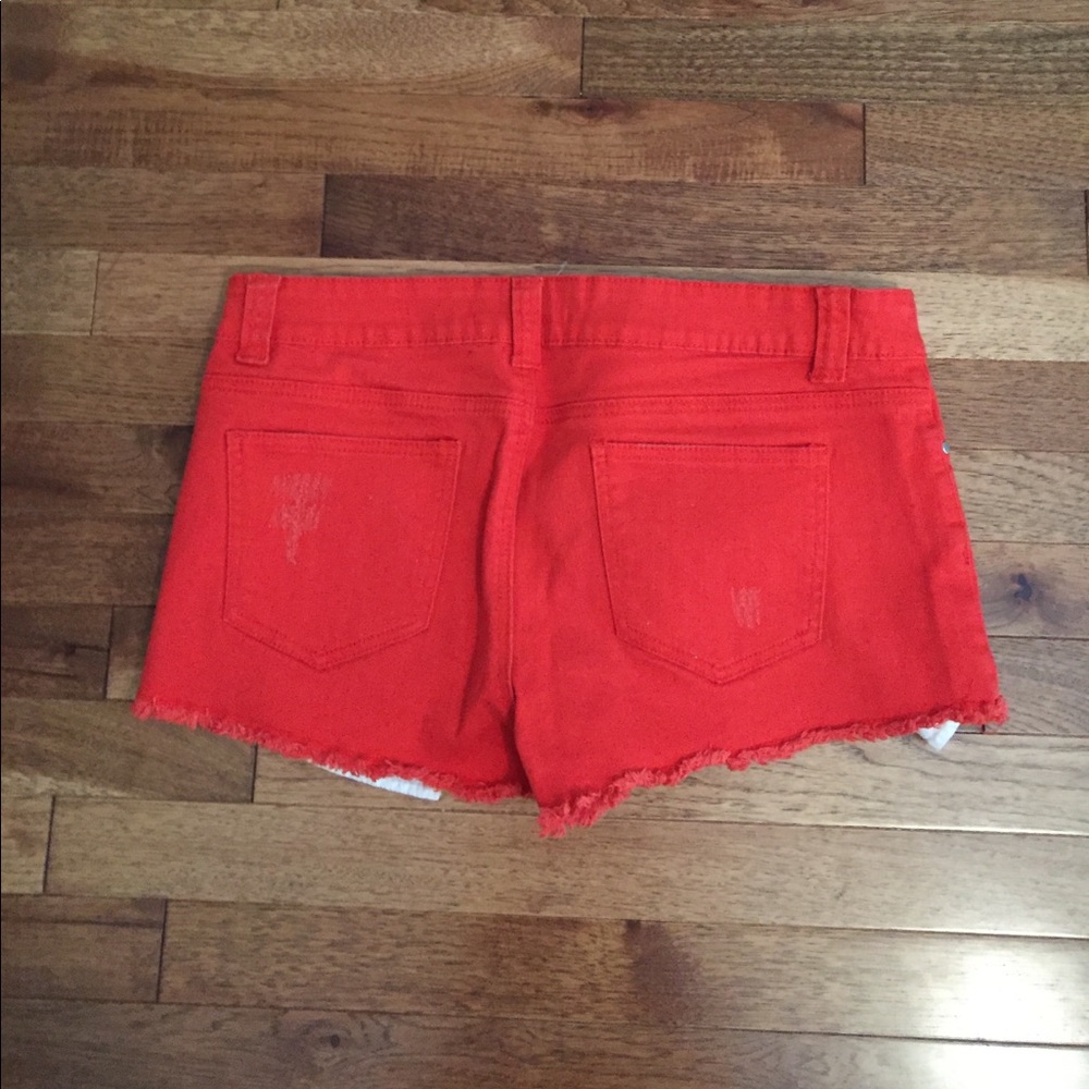 Forever 21 Bright Orange Denim Shorts