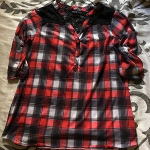 Red White and Black plaid Fall Shirt