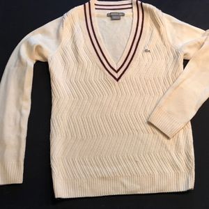 Lacoste Vintage Style V-Neck Tennis Sweater Size38