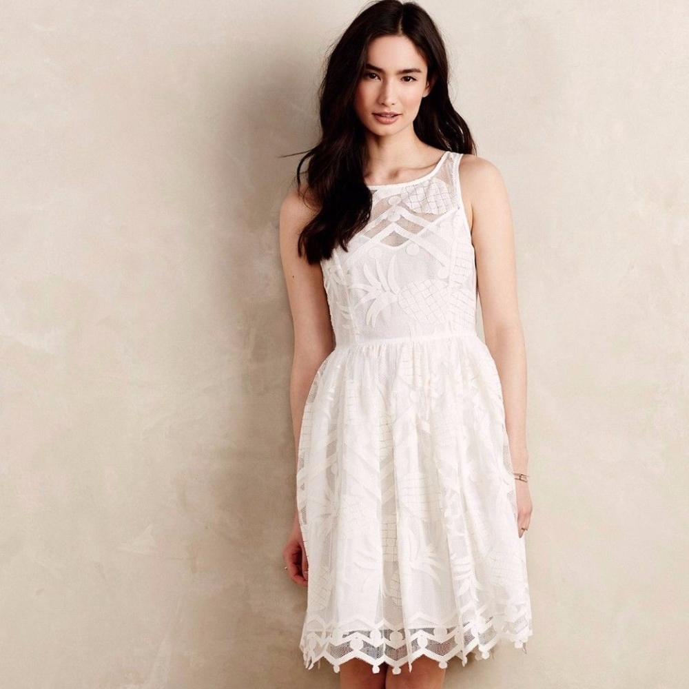 *SOLD*Anthropologie Pina Lace Dress Pineapple Sz 2