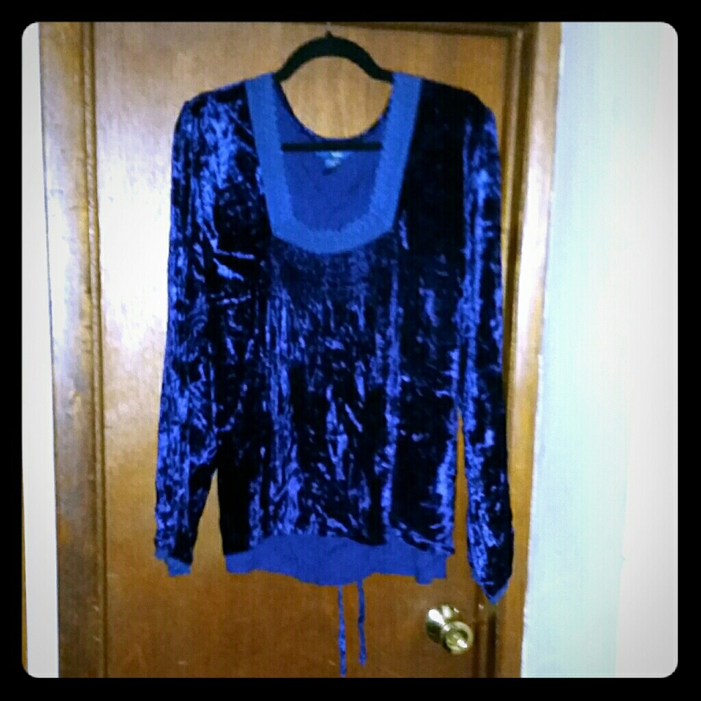 🍁🍊 royal blue velvet top