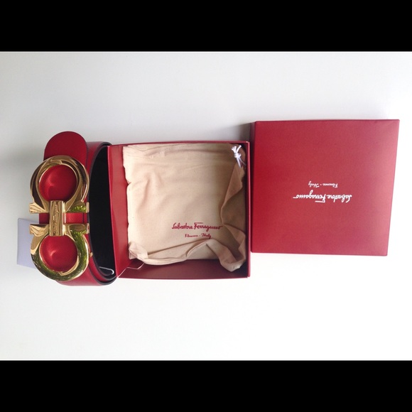 Salvatore Ferragamo Reversible Black/Red Golden