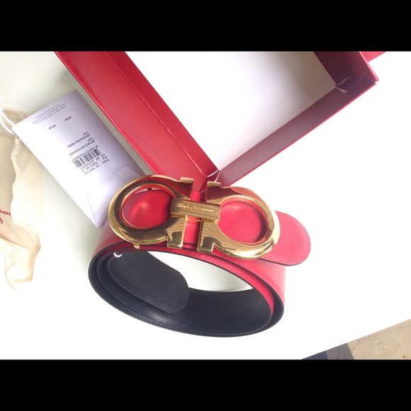 Salvatore Ferragamo Reversible Black/Red Golden