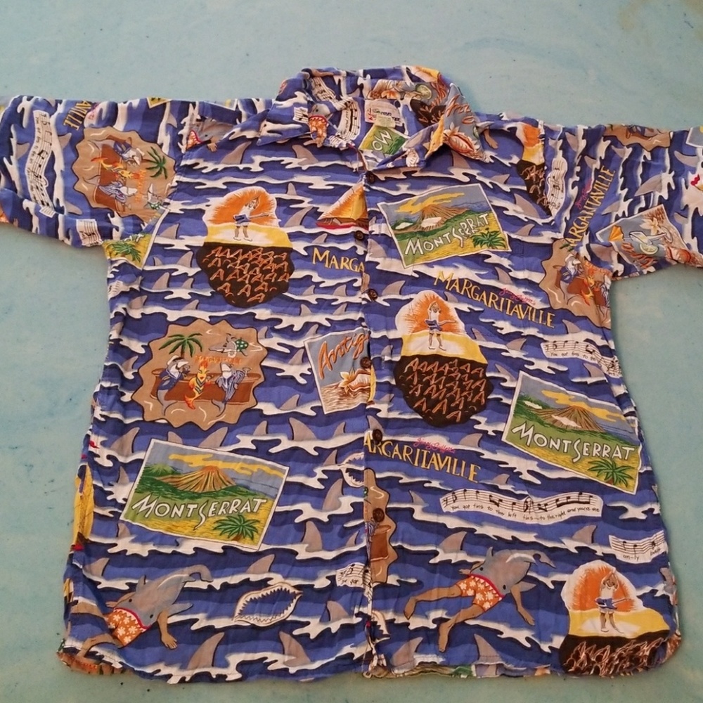 Jimmy Buffet Margaritaville Hawaiian Button-up