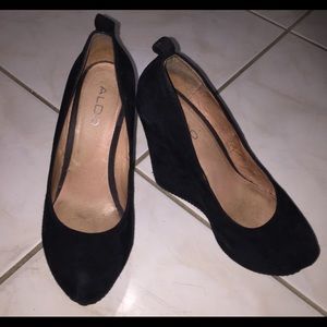 Black Suede Wedges