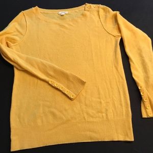 Caslon 100% Cashmere Yellow Sweater, Size M