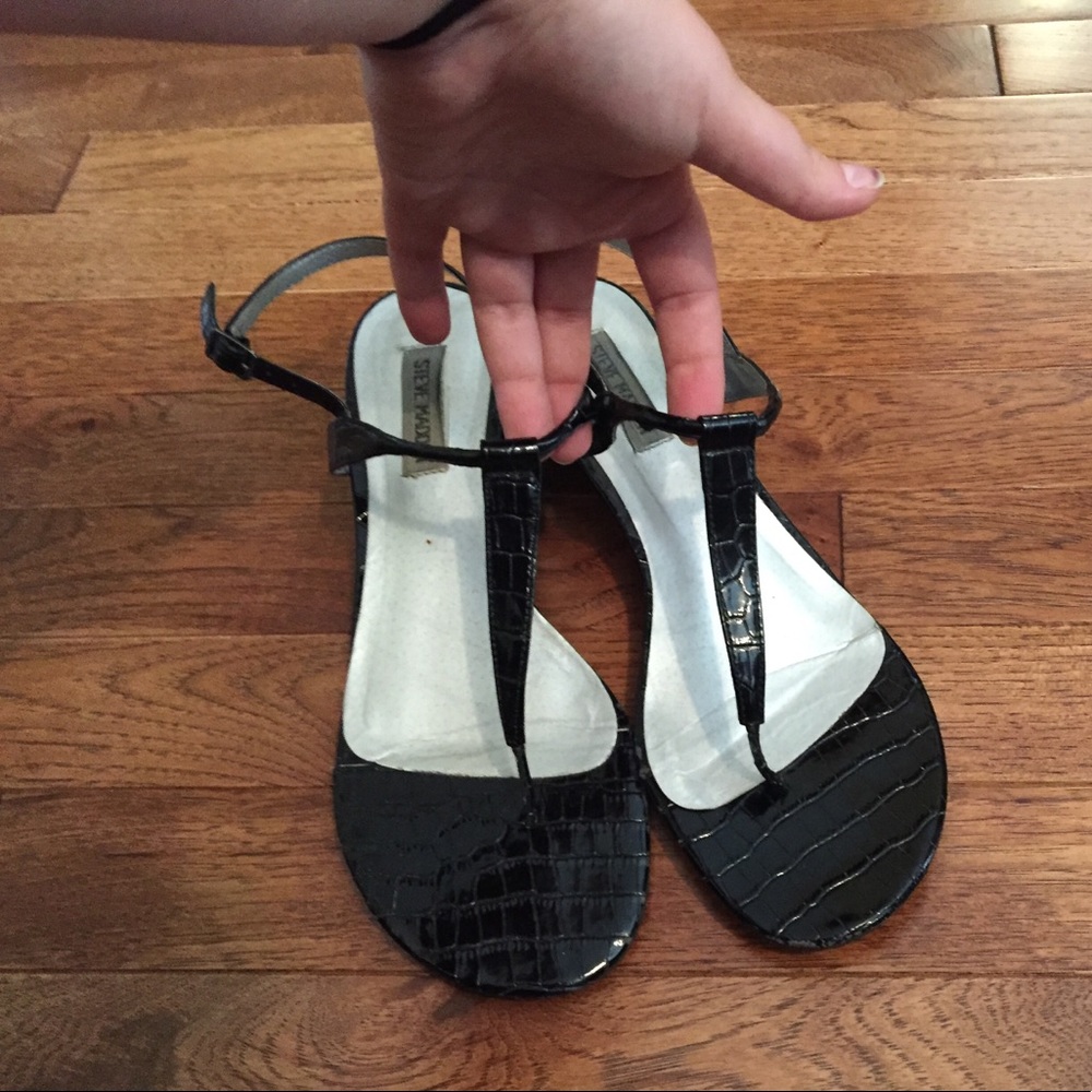 Steve Madden Black Patent Sandal Heel