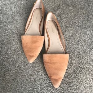 Brown suede/ leather flats.