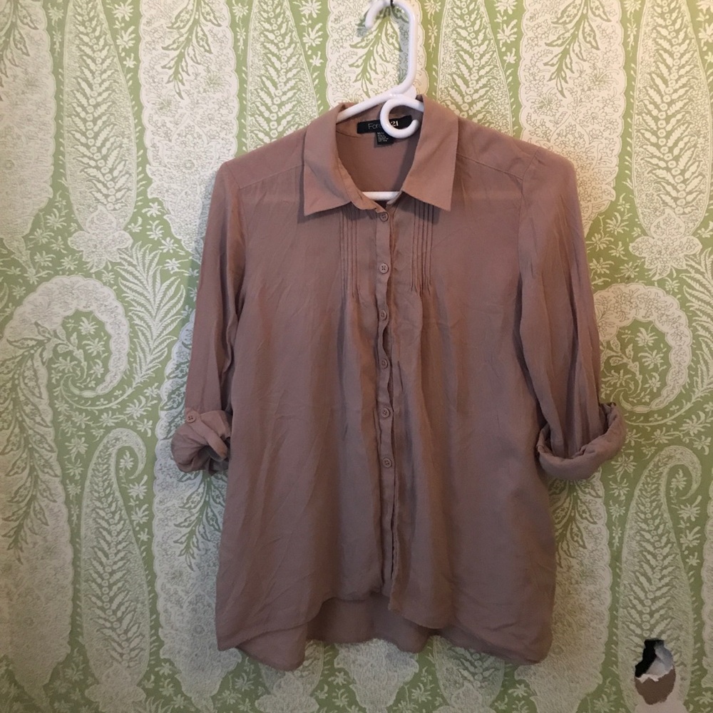 Tan long sleeves button up