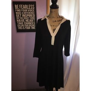 NWOT Black Dress with White Collar