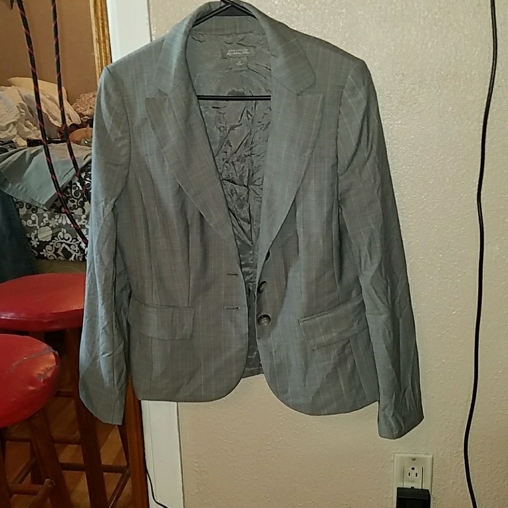 Grey pinstripe business suit two pieces