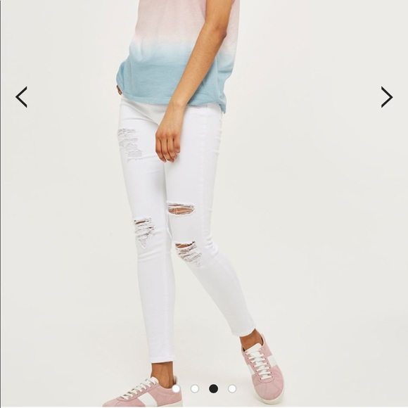 white ripped jeans topshop