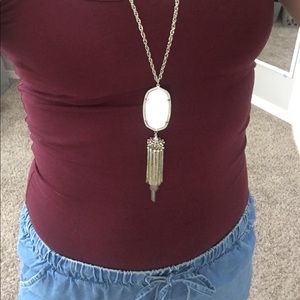 ❌SOLD!❌ White Kendra Scott Long Tassel Necklace
