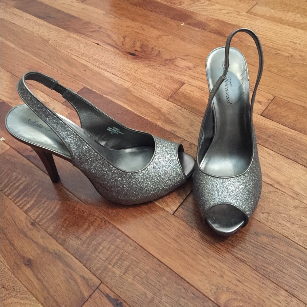 Lulu Townsend Silver Shiny Heels