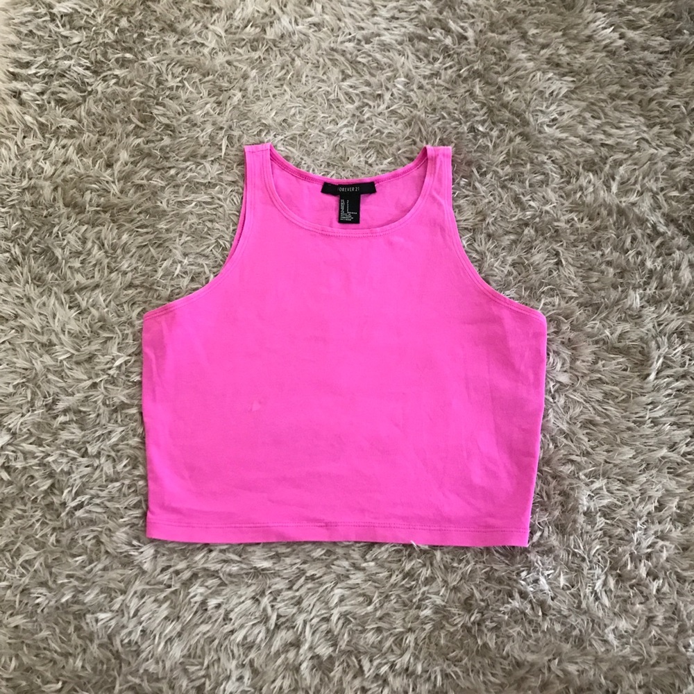 F21 Neon Pink Crop Top
