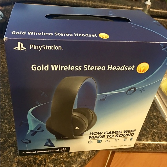 PlayStation Gold Wireless Headphones - Picture 1 of 3