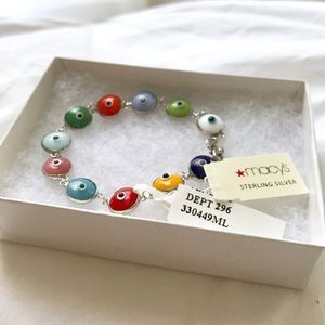 NWT Sterling silver evil eye bracelet