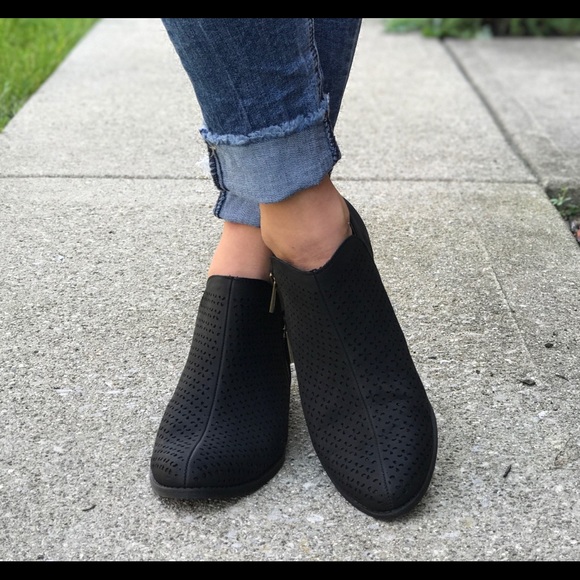  Black Perforated Booties - Picture 2 of 6