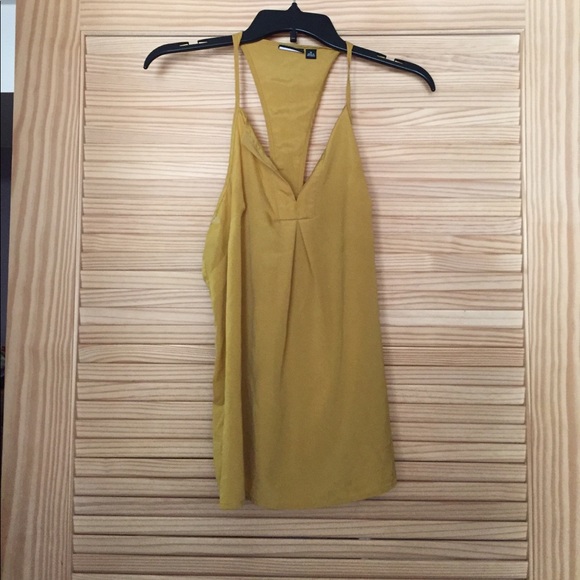 Mustard Yellow HALTER TOP Exposed Back SZ M - Picture 3 of 6