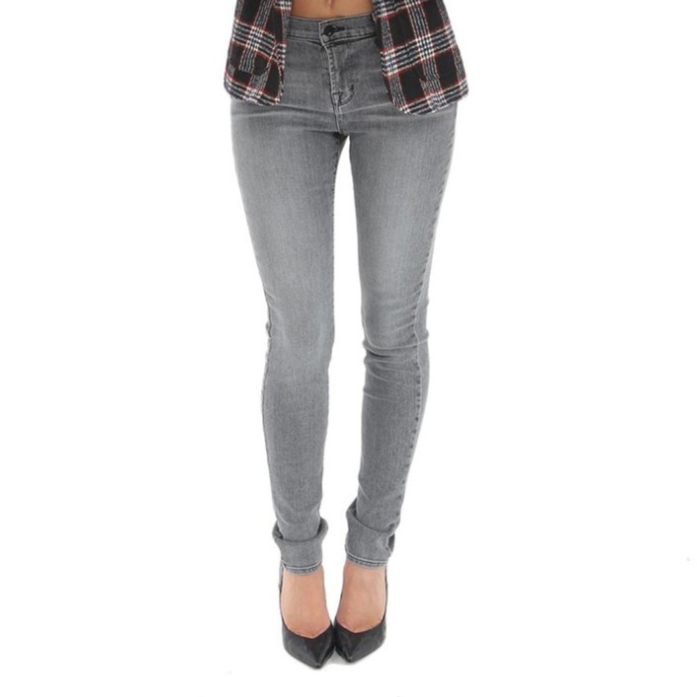 J Brand Maria high rise skinny jeans in Dove grey
