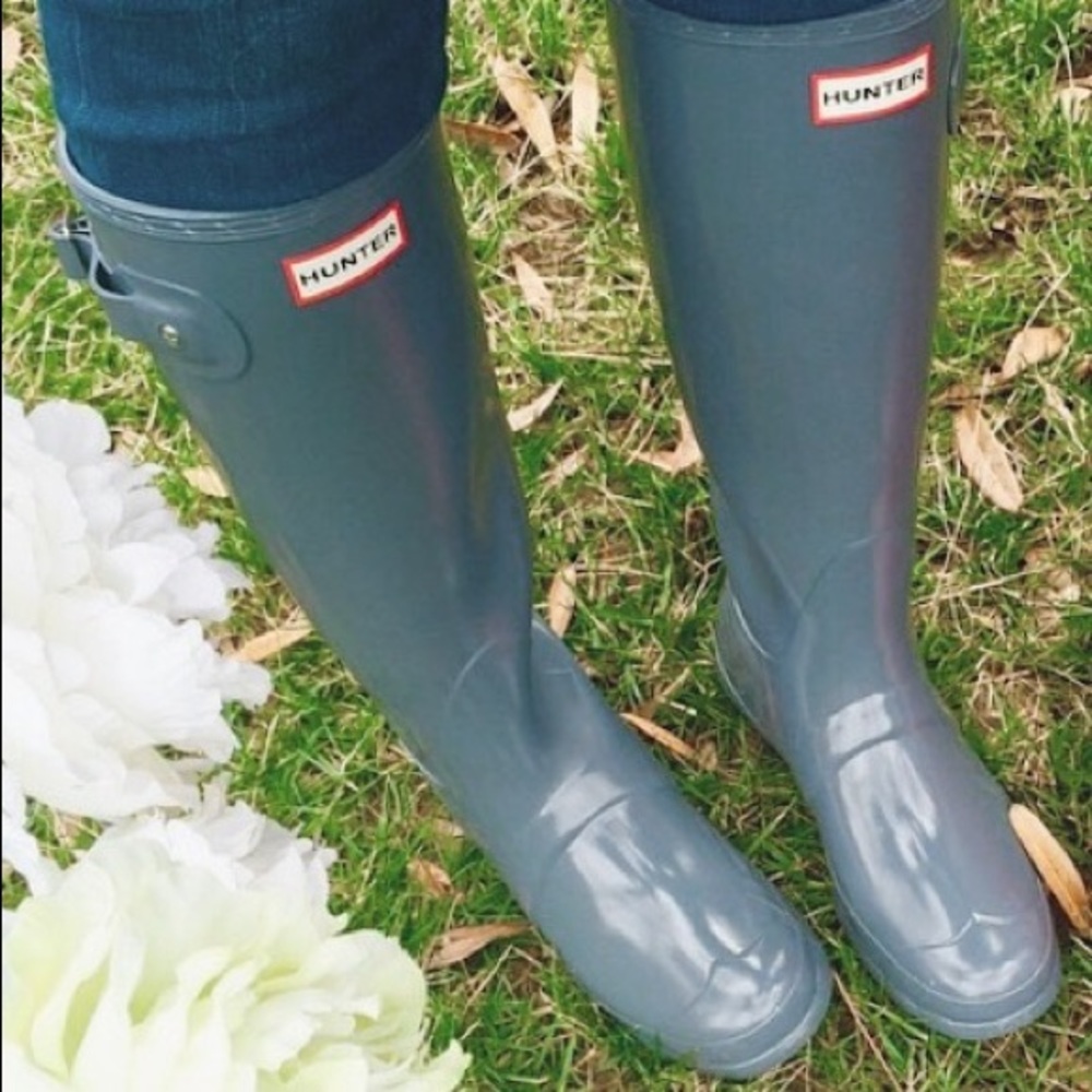 Gray Hunter rain boots
