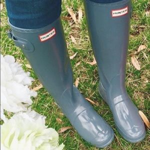 Gray Hunter rain boots