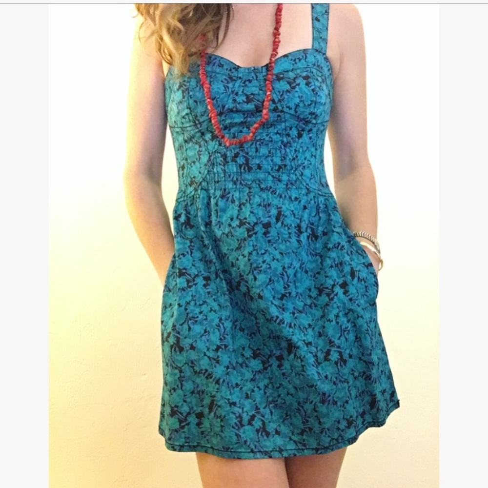 Blue Free People sweetheart dress 👗