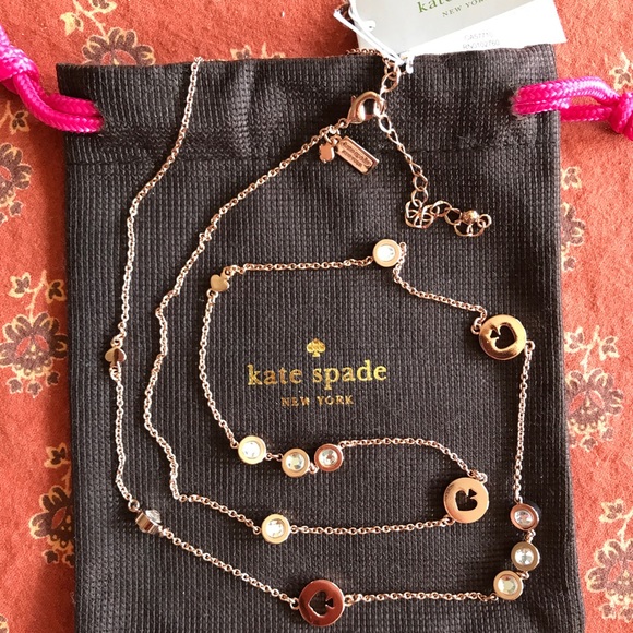 NWT Kate Spade rose-gold long adjustable necklace - Picture 2 of 5