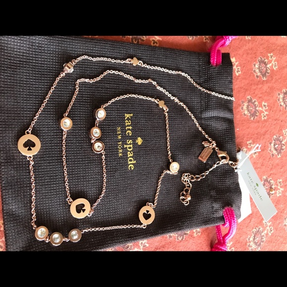 NWT Kate Spade rose-gold long adjustable necklace - Picture 3 of 5