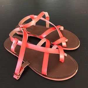 Mossimo orange "Lavinia" strappy sandals, size 9