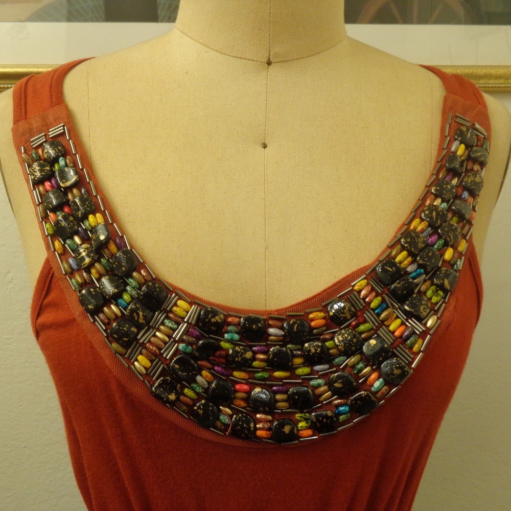 Julie's Closet Halter Top Beaded Ruffle Mini Dress - Picture 7 of 8