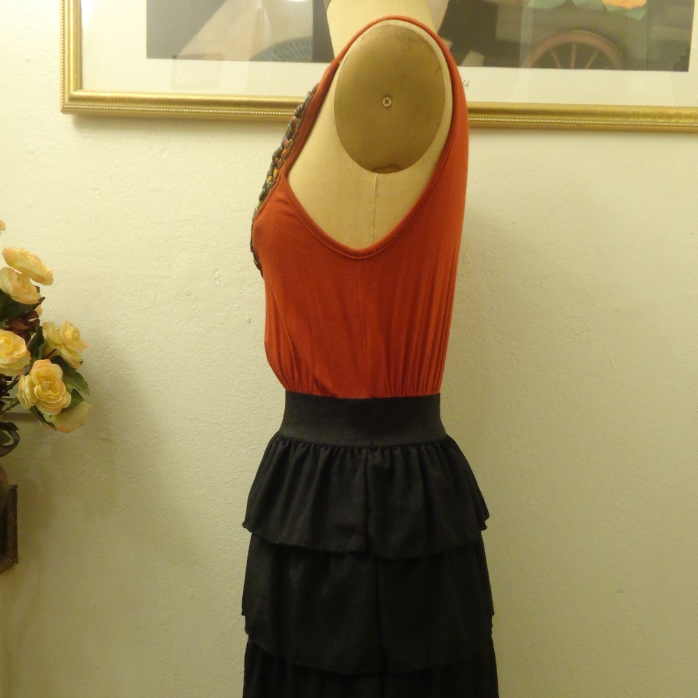 Julie's Closet Halter Top Beaded Ruffle Mini Dress - Picture 6 of 8