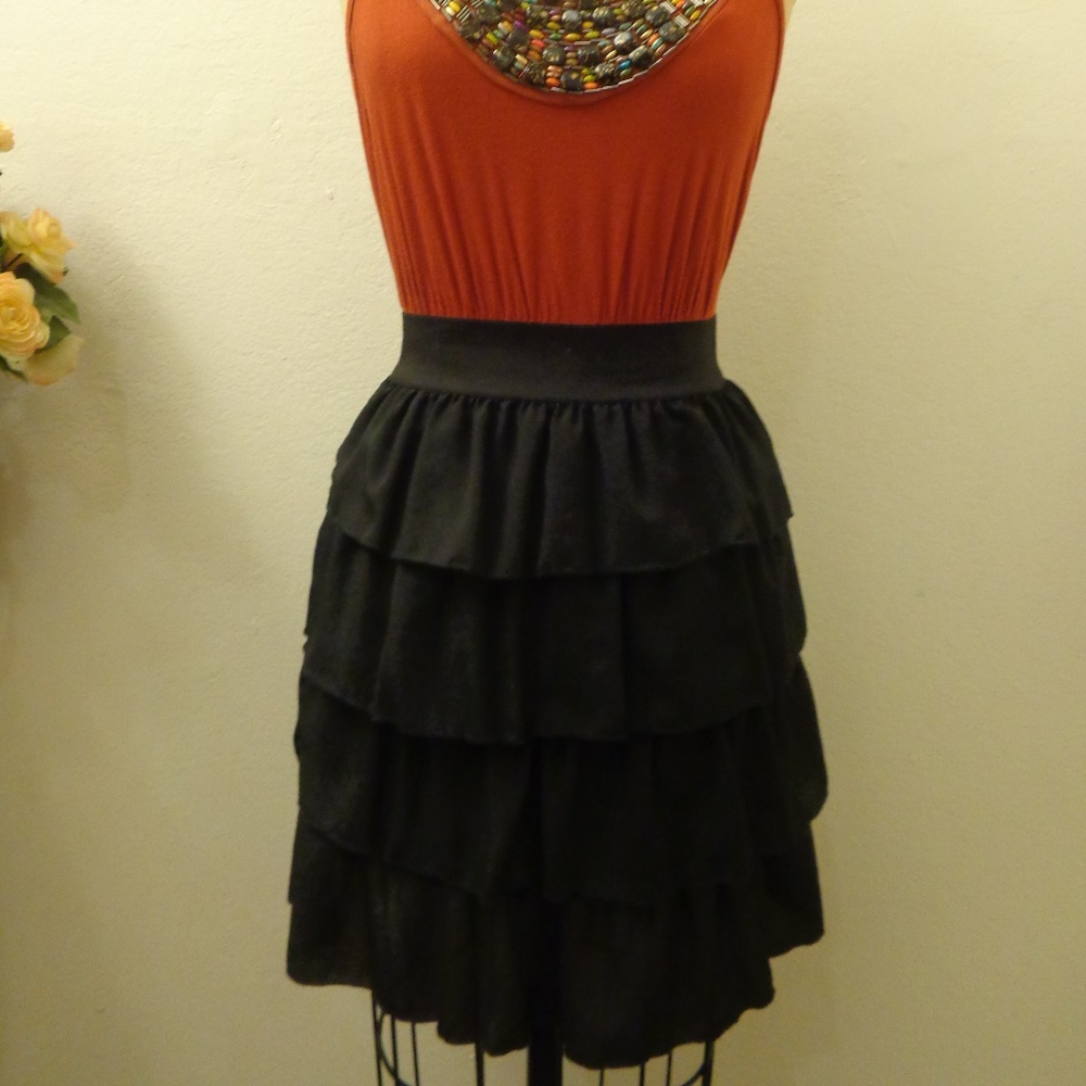 Julie's Closet Halter Top Beaded Ruffle Mini Dress - Picture 8 of 8
