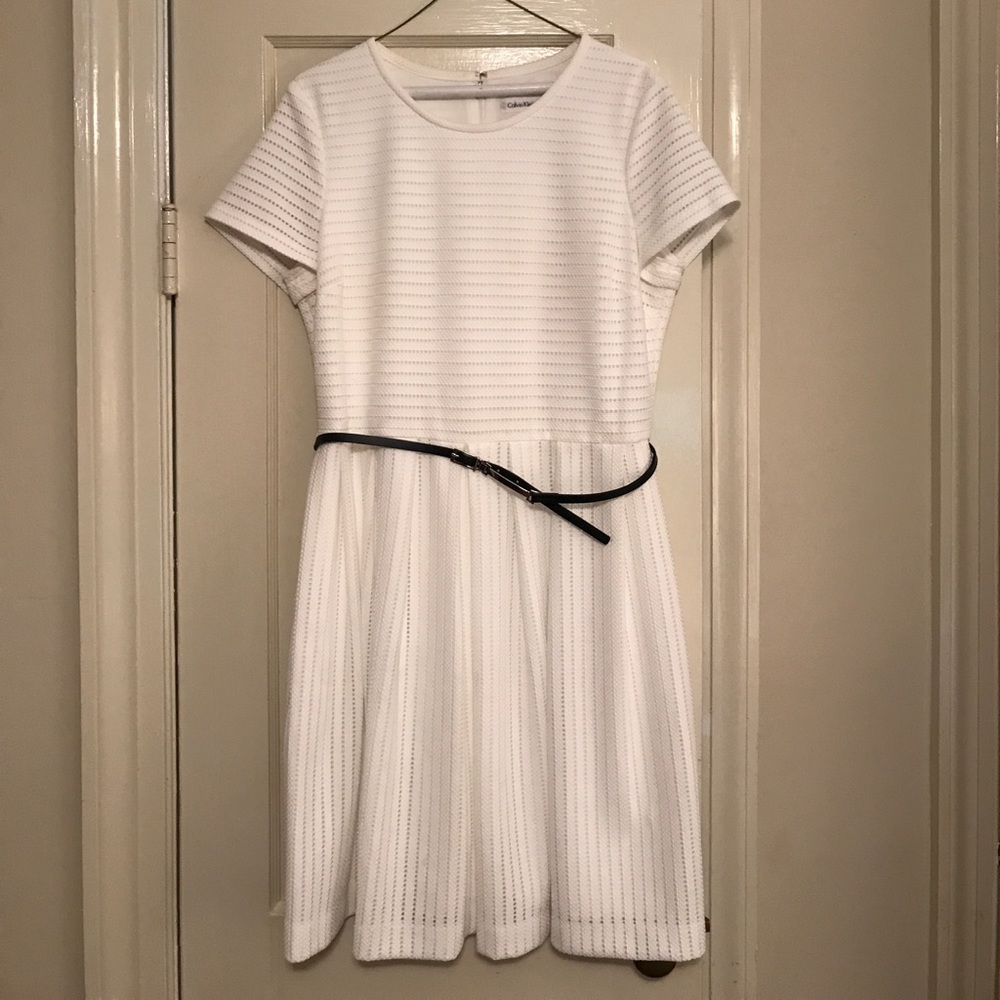 Calvin Klein Dress with Navy Belt