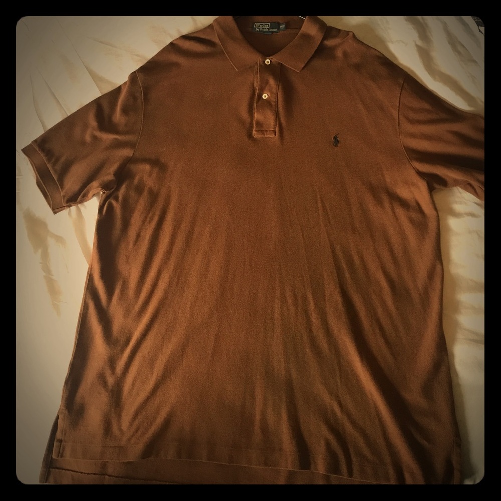 2XLT Tall Brown Polo collar shirt/Black Polo horse