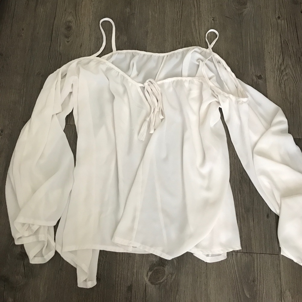 White bell sleeve boho shirt