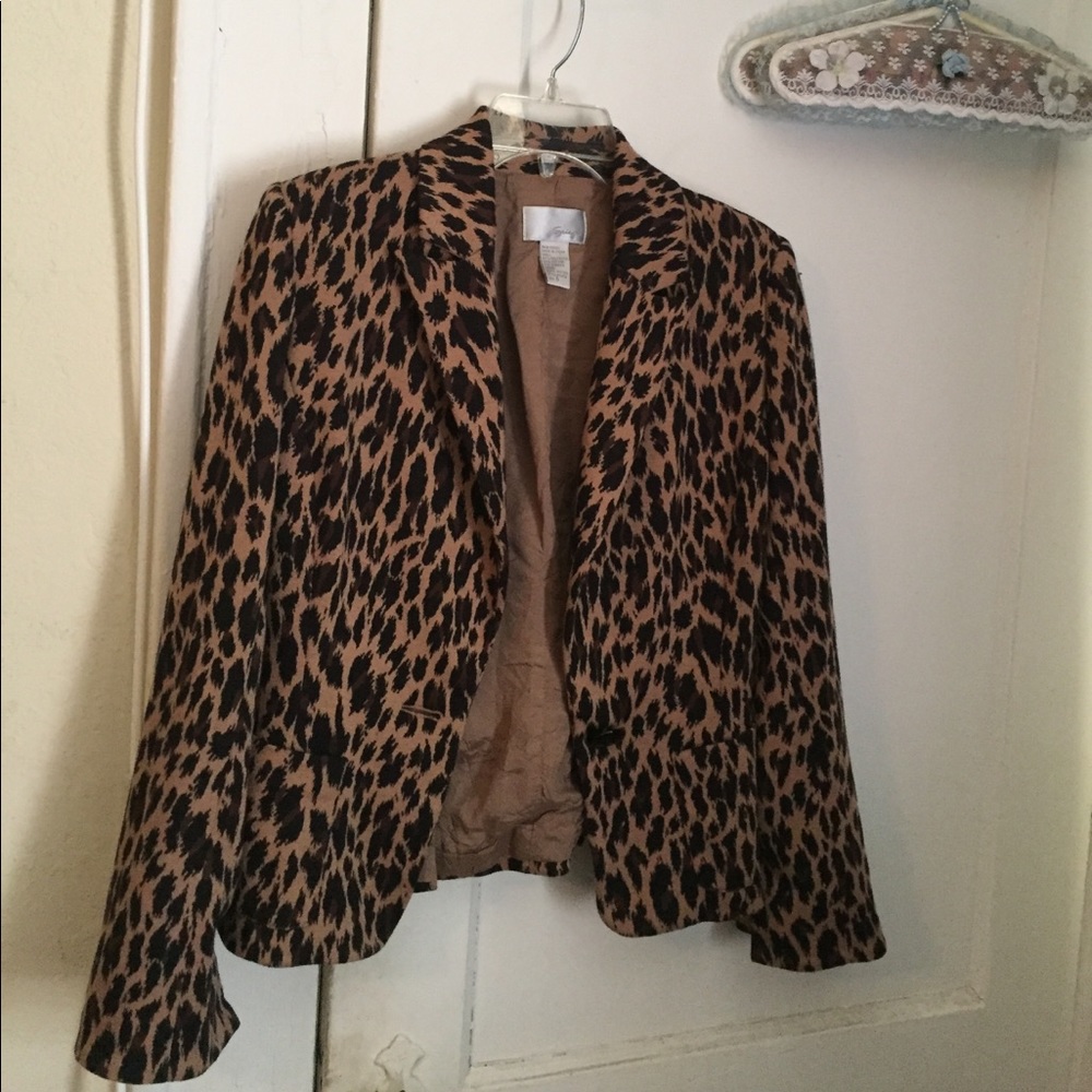 Fitted Blazer, leopard print