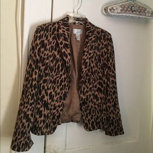 Fitted Blazer, leopard print